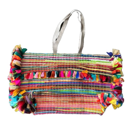 Lulus Fiesta Color My World Multi Colored Oversized Tote Bag - Picture 2 of 6